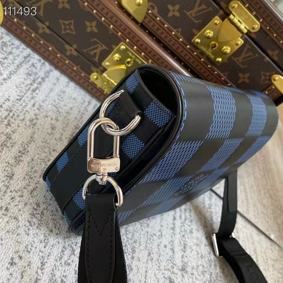 Louis Vuitton LV Unisex Studio Messenger Blue 3D Damier Infini Cowhide Leather