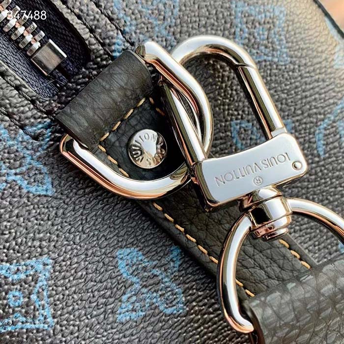 Louis Vuitton LV Unisex City Keepall Blue Monogram Coated Canvas Cowhide