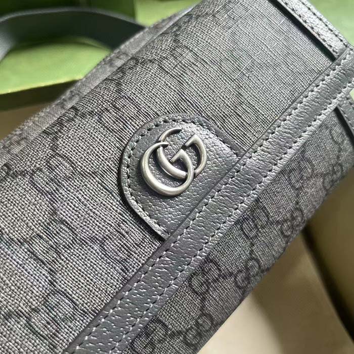Gucci Unisex Ophidia GG Mini Bag Grey Black GG Supreme Canvas Double G