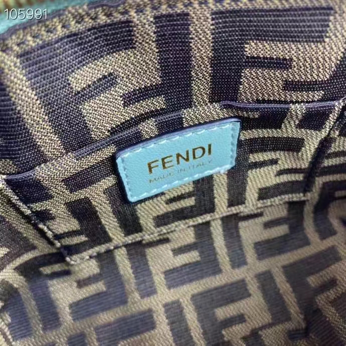 Fendi Women FF By The Way Mini Small Boston Bag Mint Green Leather