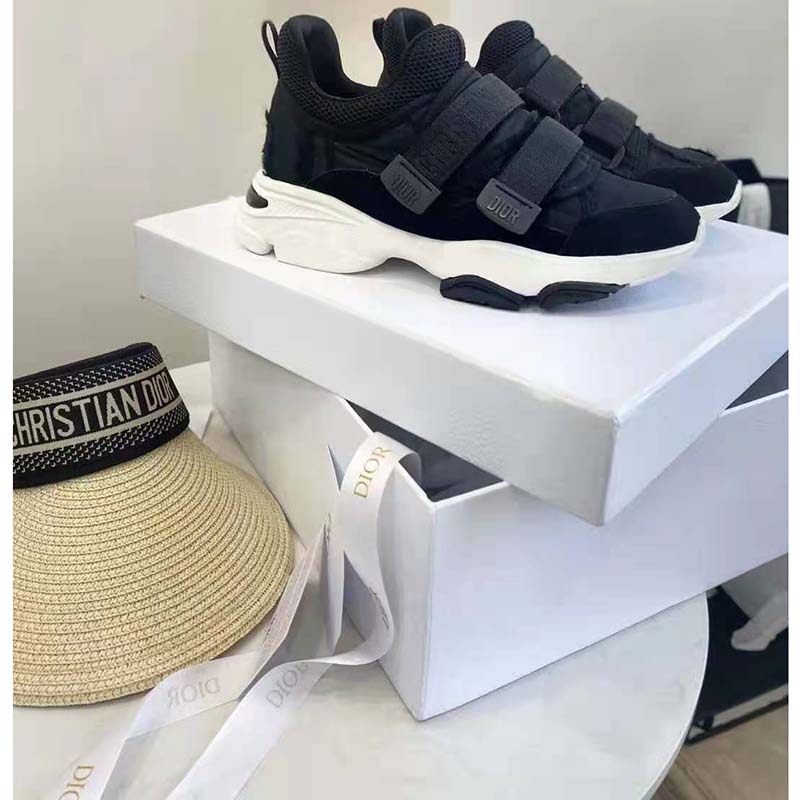 Dior Women D-Wander Sneaker Black Dior Oblique Technical Fabric