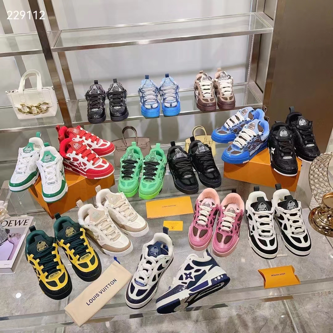 Louis Vuitton Unisex LV Skate Sneaker Mix of Materials Technical Mesh Plain Suede Calf Leather