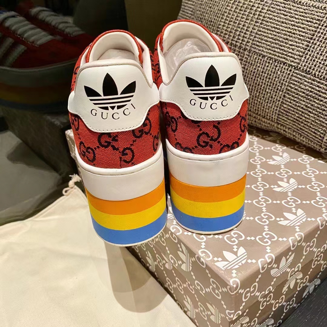Gucci Women Adidas x Gucci GG Gazelle Sneaker Red Velvet Details Demetra