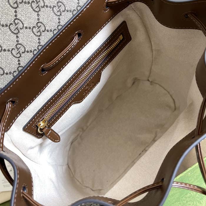 Gucci Unisex Backpack Interlocking G Beige Beige Ebony GG Supreme Canvas