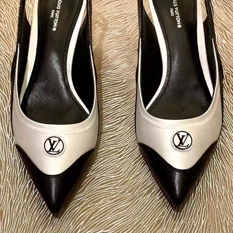 Louis Vuitton Women Archlight Slingback Pump White Technical Satin Calf Leather