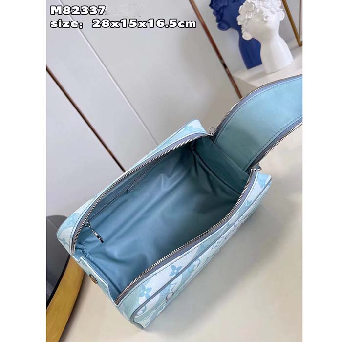 Louis Vuitton LV Unisex Dopp Kit Crystal Blue Monogram Aquagarden Coated Canvas