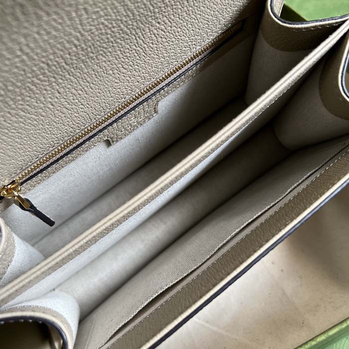 Gucci Women Ophidia GG Small Top Handle Bag Beige White Supreme Canvas