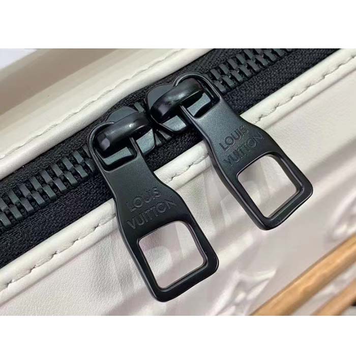 Louis Vuitton LV Unisex Future Trunk White Calf Leather Double Zip Closure