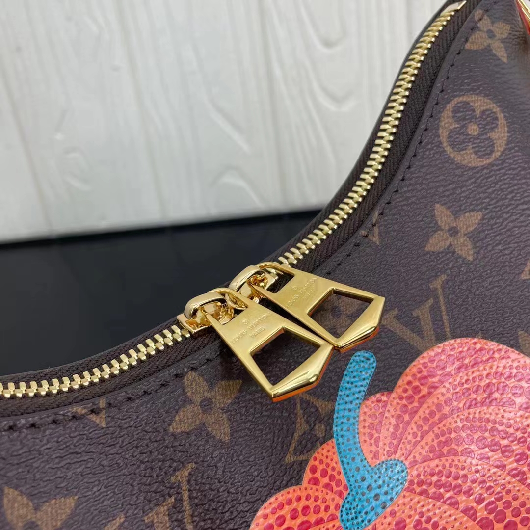 Louis Vuitton Women LV x YK Boulogne Monogram Coated Canvas Pumpkin Print Cowhide Leather