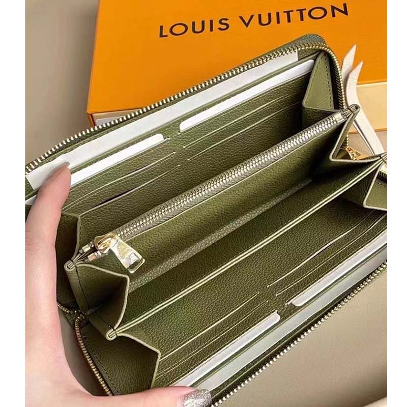 Louis Vuitton LV Unisex Zippy Wallet Green Monogram Empreinte Embossed Supple Grained Cowhide