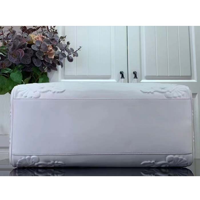 Louis Vuitton LV Unisex Keepall Bandoulière 50 Optic White Calf Cowhide Leather