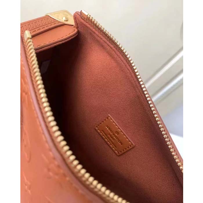 Louis Vuitton LV Women Side Trunk PM Handbag Petite Malle Tan Brown Calfskin