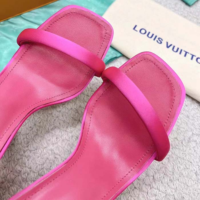 Louis Vuitton LV Women Sparkle Sandal Pink Lambskin Leather Outsole 9.5 Cm Heel