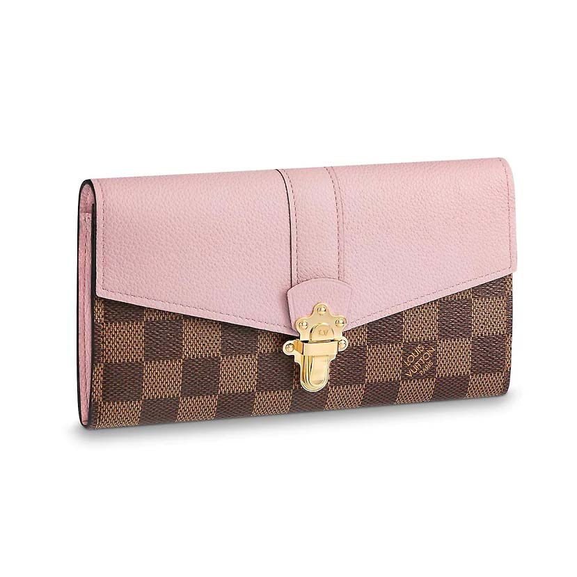 Louis Vuitton LV Women Clapton Wallet in Damier Ebène Coated Canvas