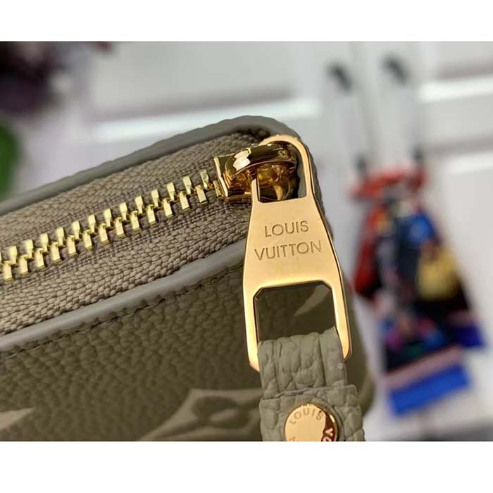Louis Vuitton LV Unisex Zippy Coin Purse Khaki Cream Monogram Empreinte Embossed Cowhide Leather