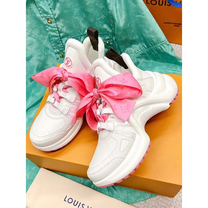 Louis Vuitton Women LV Archlight Sneaker Pink Mix Materials Monogram Ribbon Laces