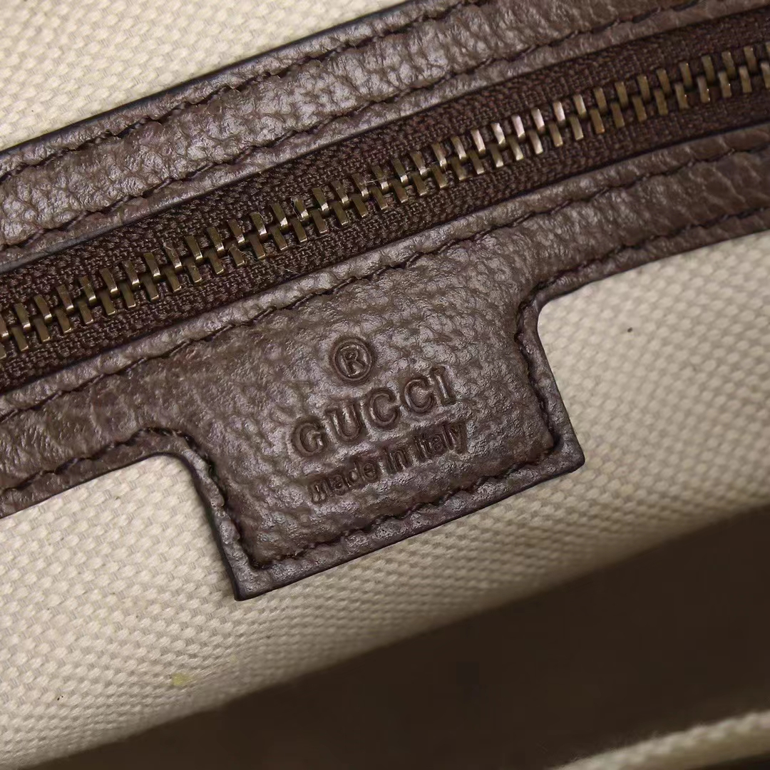 Gucci Unisex GG Ophidia GG Shoulder Bag Beige Ebony Supreme Canvas