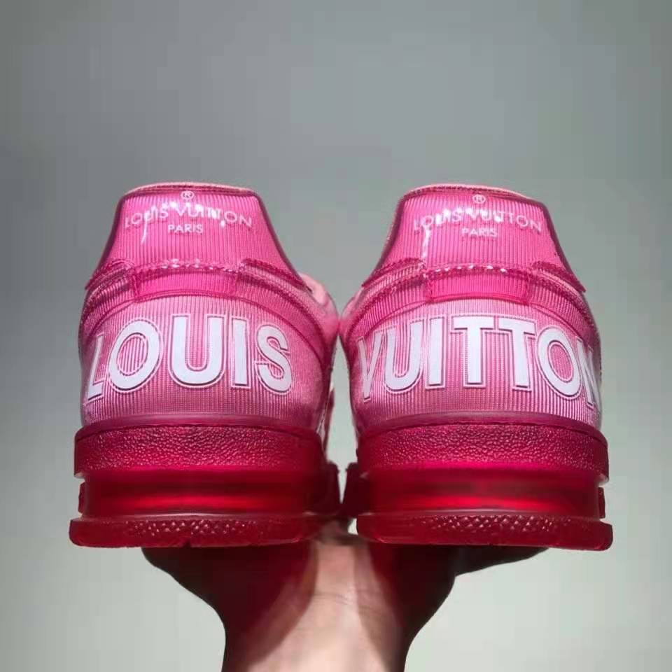 Louis Vuitton LV Unisex LV Trainer Sneaker Pink Monogram Mix of Materials