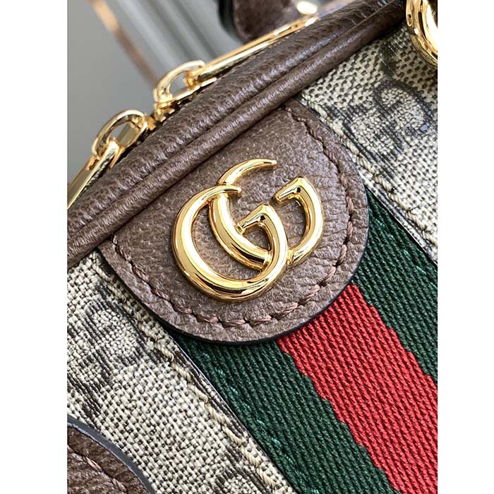 Gucci GG Women Ophidia Mini GG Top Handle Bag Beige Ebony Supreme