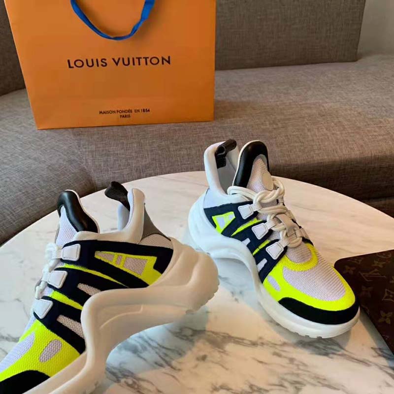 Louis Vuitton LV Unisex LV Archlight Sneaker in Technical Fabric and Monogram Canvas-Yellow