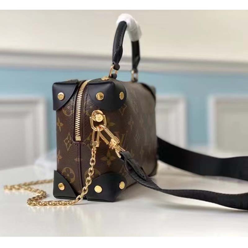 Louis Vuitton LV Women Petite Malle Souple Black Monogram Coated Canvas