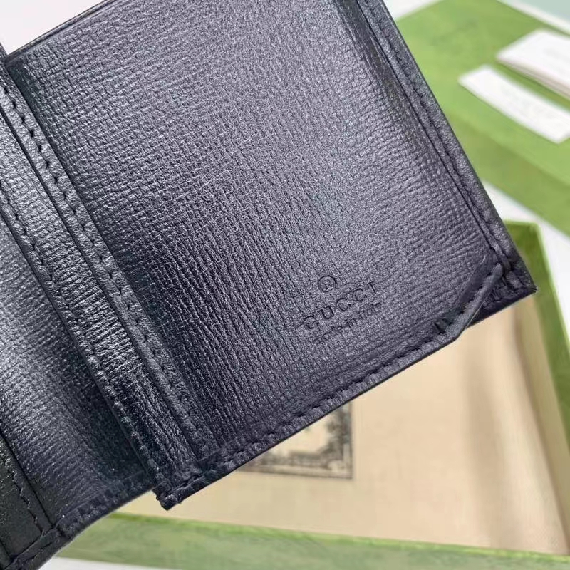 Gucci Unisex GG Long Wallet Interlocking G Black GG Supreme Canvas