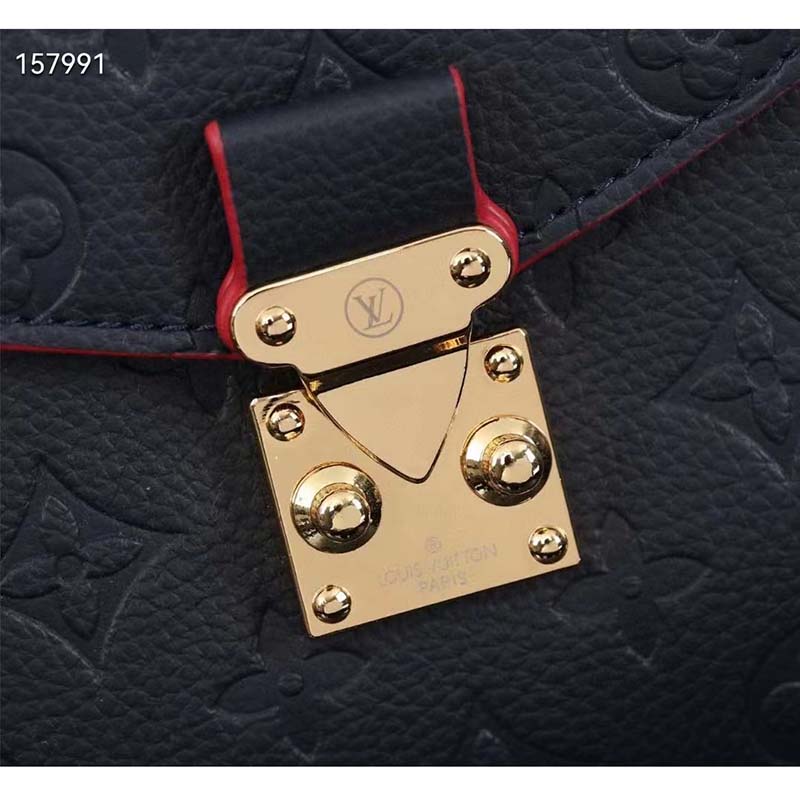 Louis Vuitton LV Women Pochette Métis Bag Navy Red Monogram Grained Cowhide Leather