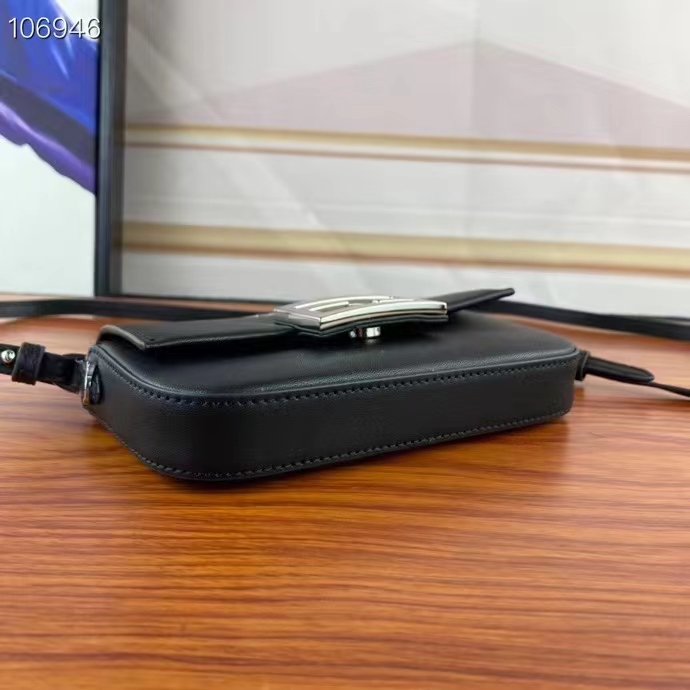 Fendi Women FF Baguette Phone Pouch Black Silk Pouch