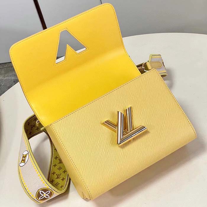 Louis Vuitton LV Women Twist MM Yellow Epi Grained Leather