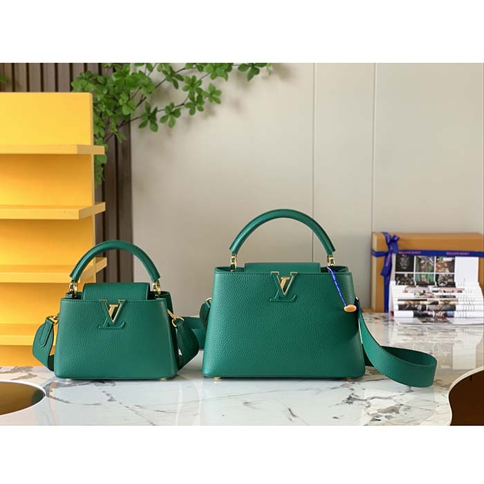 Louis Vuitton LV Women Capucines BB Handbag Emeraude Green Taurillon Leather