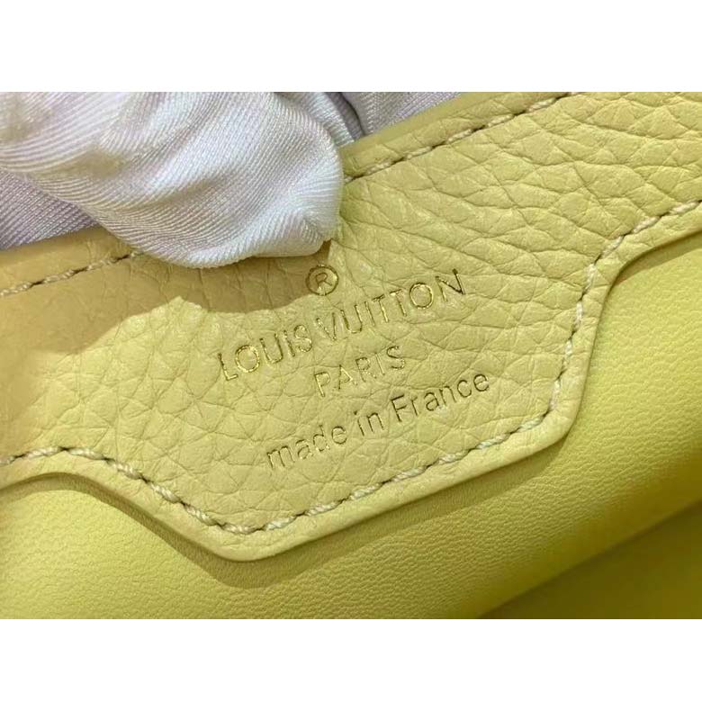Louis Vuitton LV Women Capucines BB Handbag Yellow Taurillon Leather Canvas