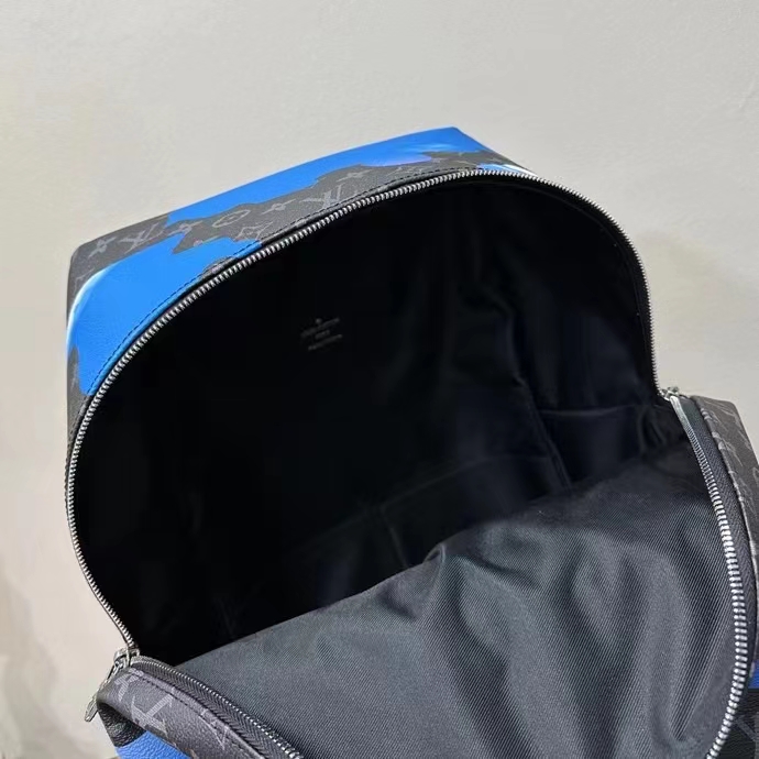 Louis Vuitton LV Unisex Discovery Backpack Sunrise Monogram Eclipse Coated Canvas Cowhide Leather