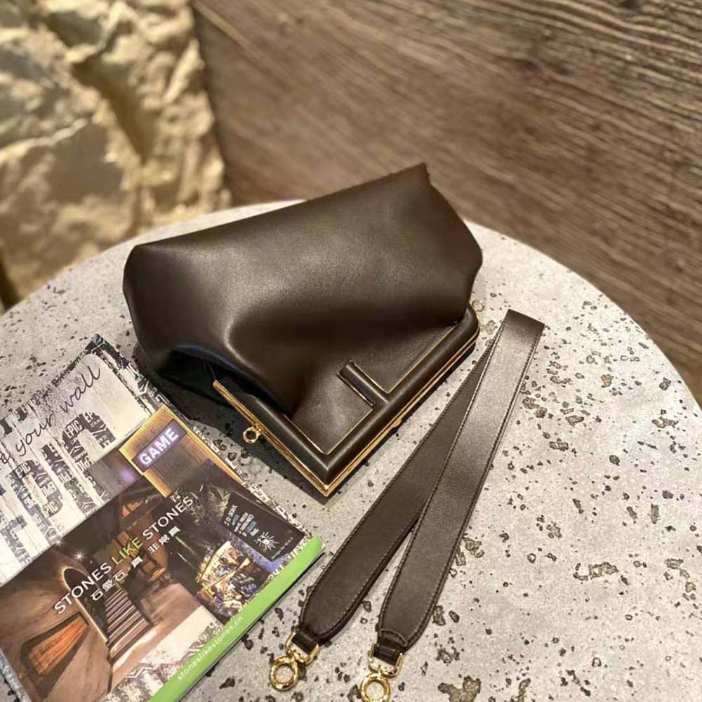 Fendi Women First Medium Nappa Leather Bag-Maroon