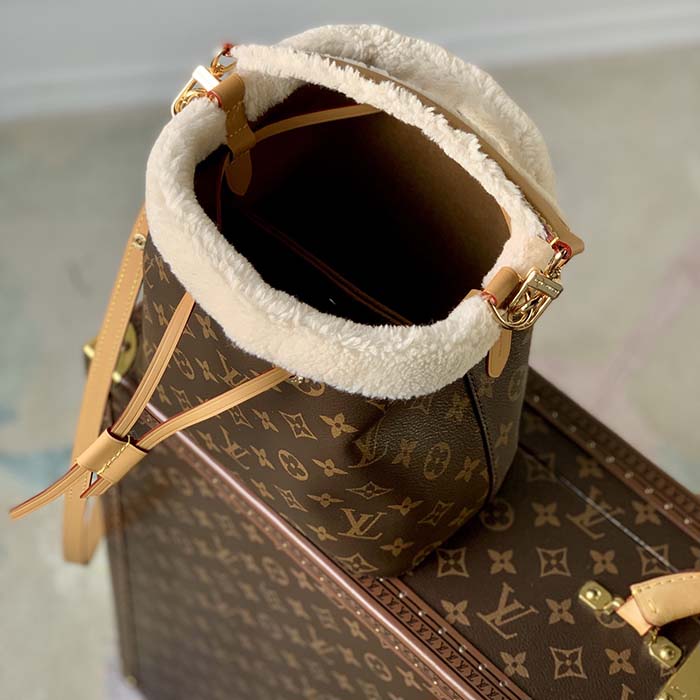 Louis Vuitton LV Women NéoNoé BB Bucket Bag Monogram Coated Canvas Shearling