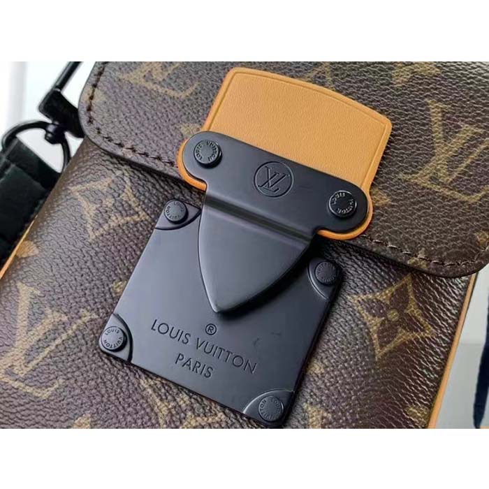 Louis Vuitton LV Unisex S-Lock Vertical Wearable Wallet Radiant Sun Monogram Macassar Coated Canvas