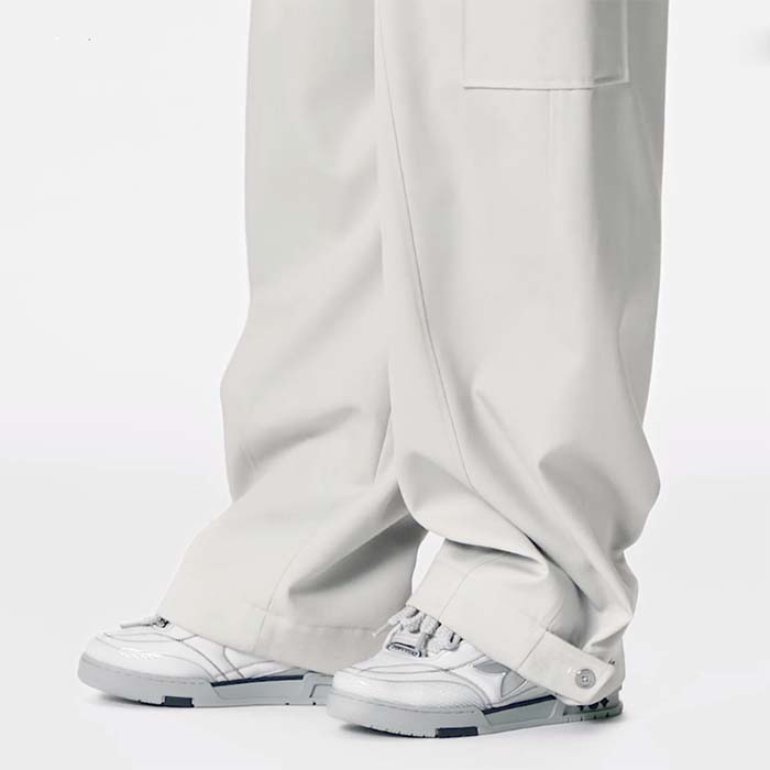 Louis Vuitton Unisex LV Skate Sneaker Grey Grained Calf Leather Rubber Outsole