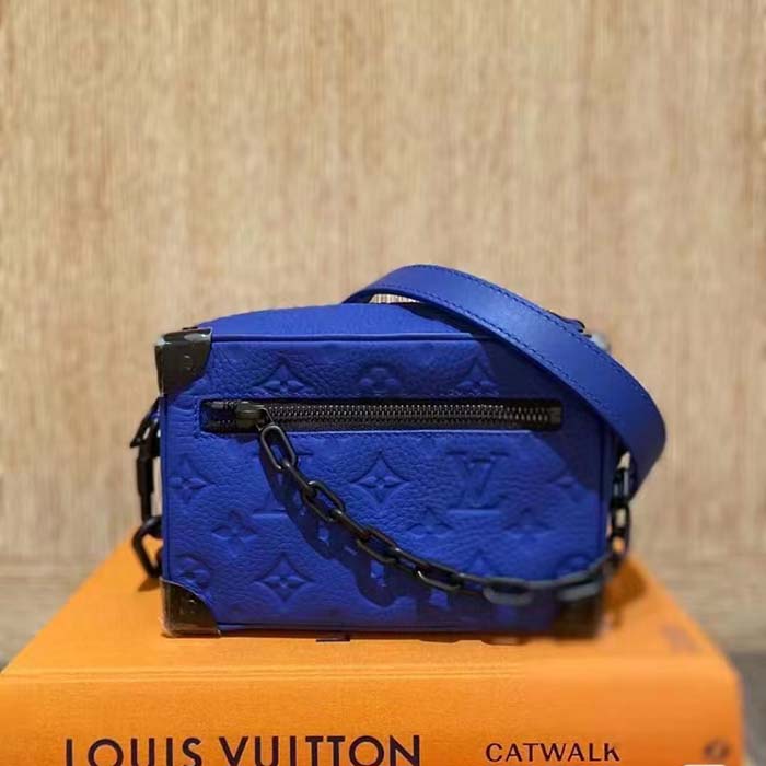 Louis Vuitton Unisex Mini Soft Trunk Racing Blue Embossed Taurillon Monogram Cowhide Leather