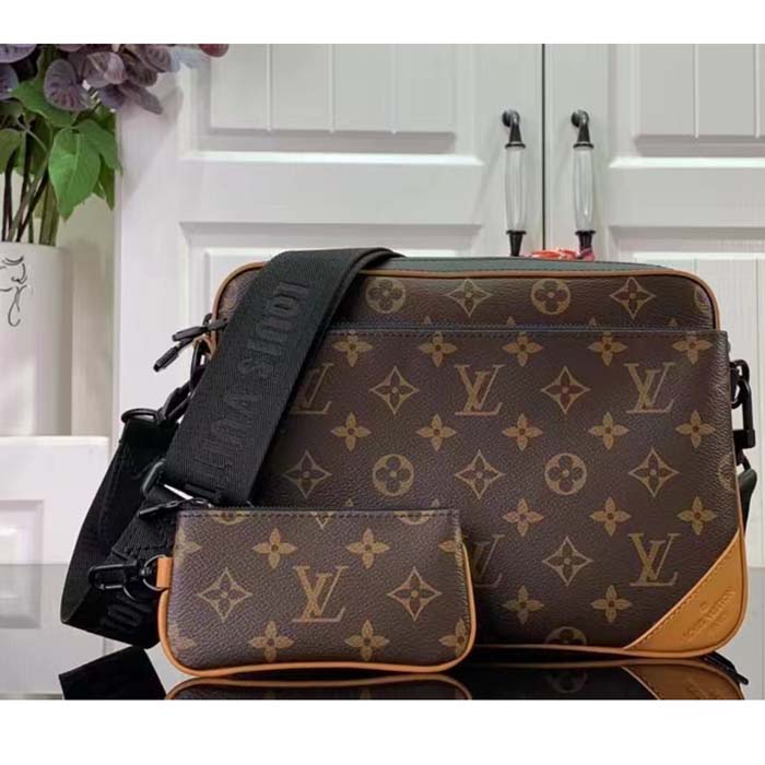 Louis Vuitton LV Unisex Trio Messenger Radiant Sun Monogram Macassar Coated Canvas