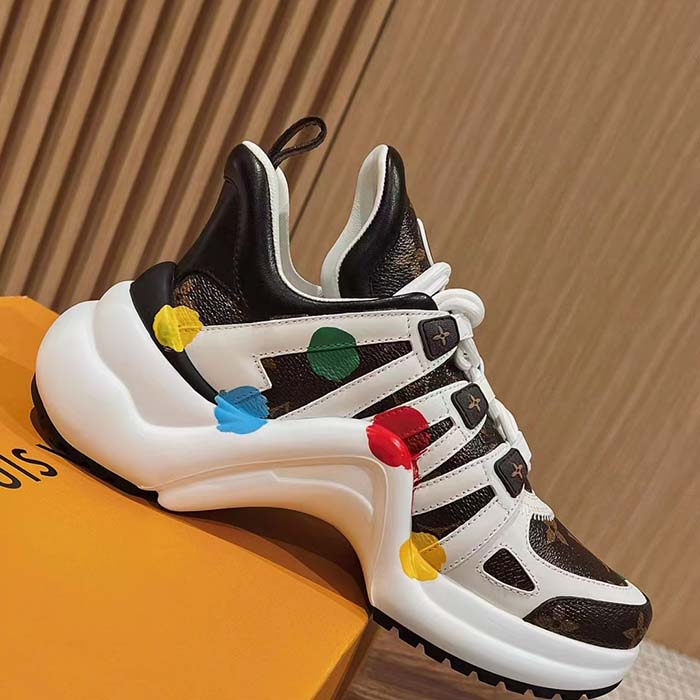 Louis Vuitton Unisex LV x YK Archlight Sneaker Cacao Brown Patent Monogram Canvas Calf Leather