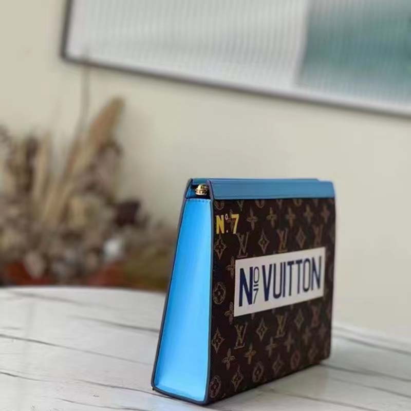 Louis Vuitton LV Unisex Pochette Voyage Monogram Coated Canvas Cowhide Leather