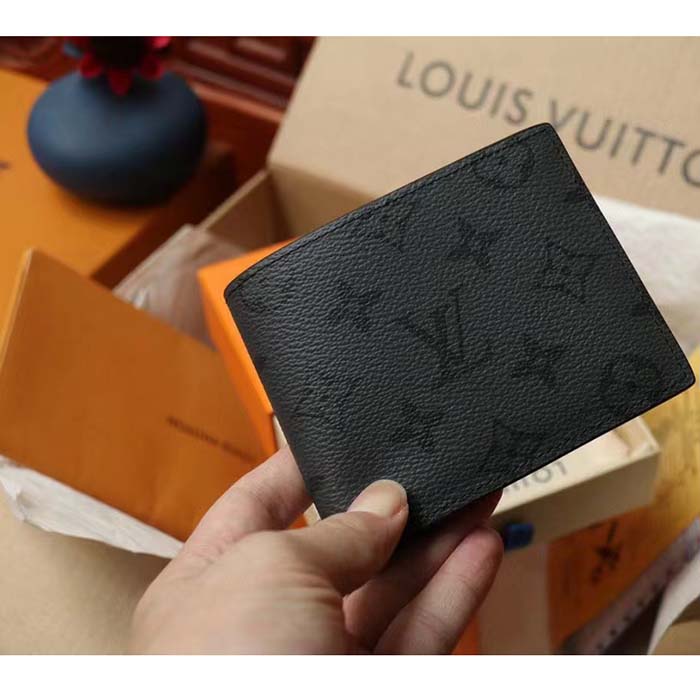 Louis Vuitton LV Unisex Slender Wallet Monogram Eclipse Coated Canvas