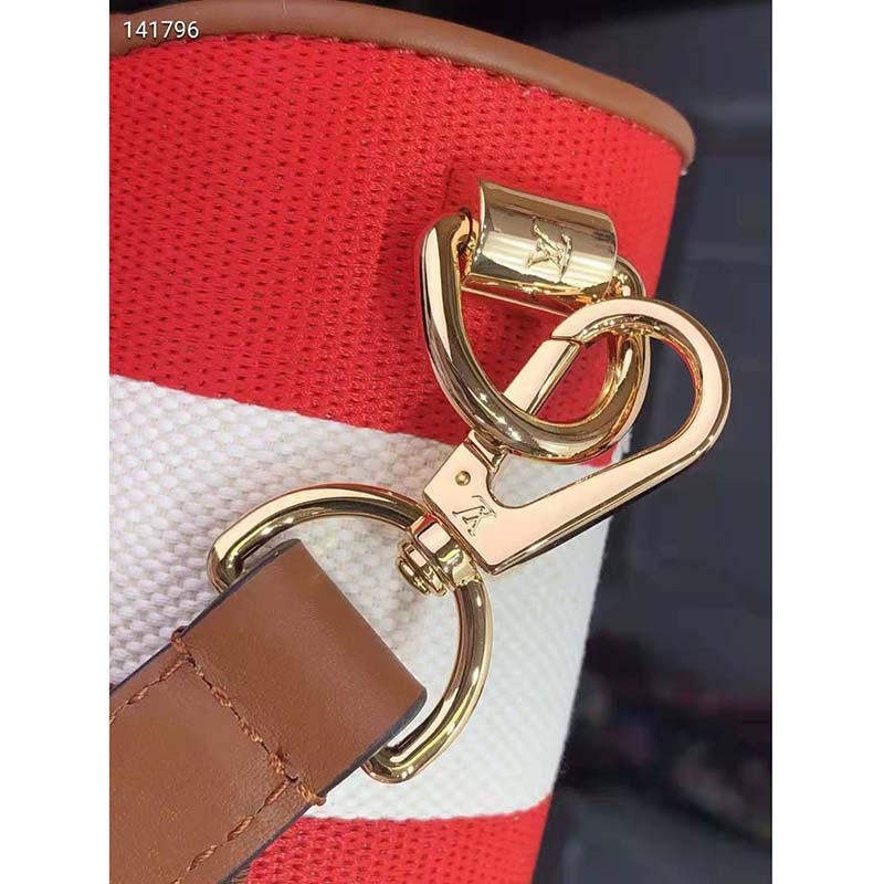 Louis Vuitton LV Women Twist PM Handbag Red Embroidered Canvas Calf Leather