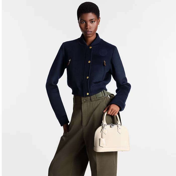 Louis Vuitton LV Women Alma BB Handbag Quartz White Epi Grained Cowhide Leather