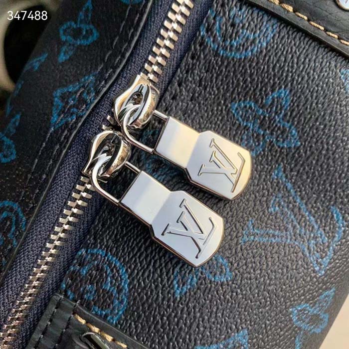 Louis Vuitton LV Unisex City Keepall Blue Monogram Coated Canvas Cowhide