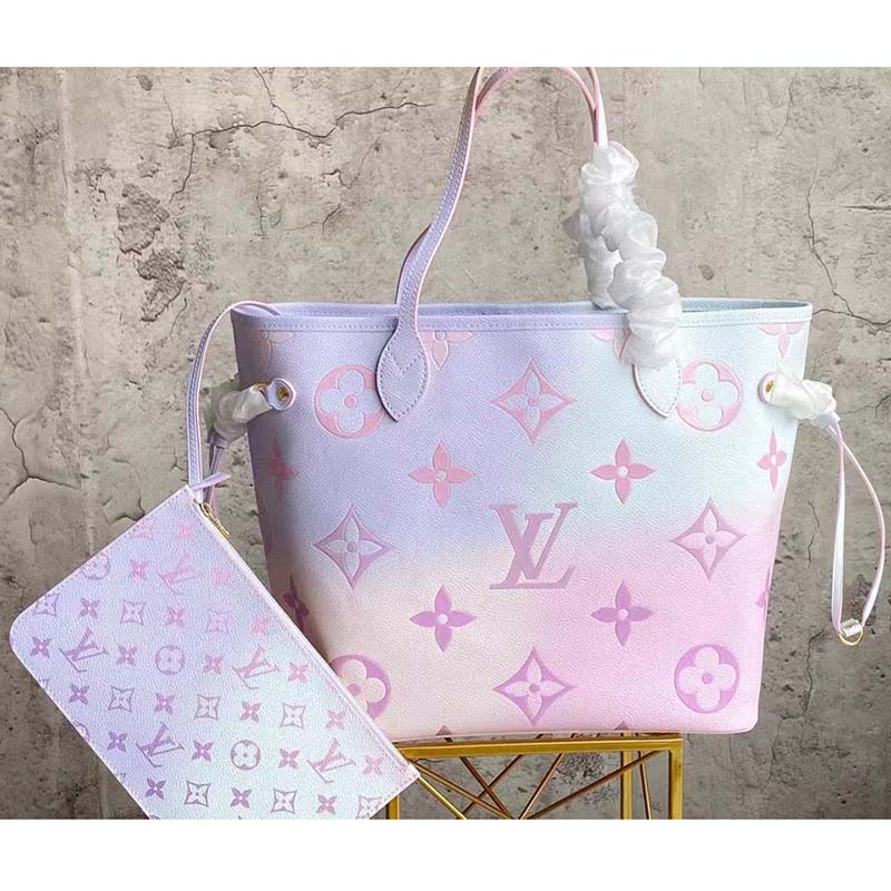 Louis Vuitton Women Neverfull MM Tote Sunrise Pastel Monogram Coated Canvas