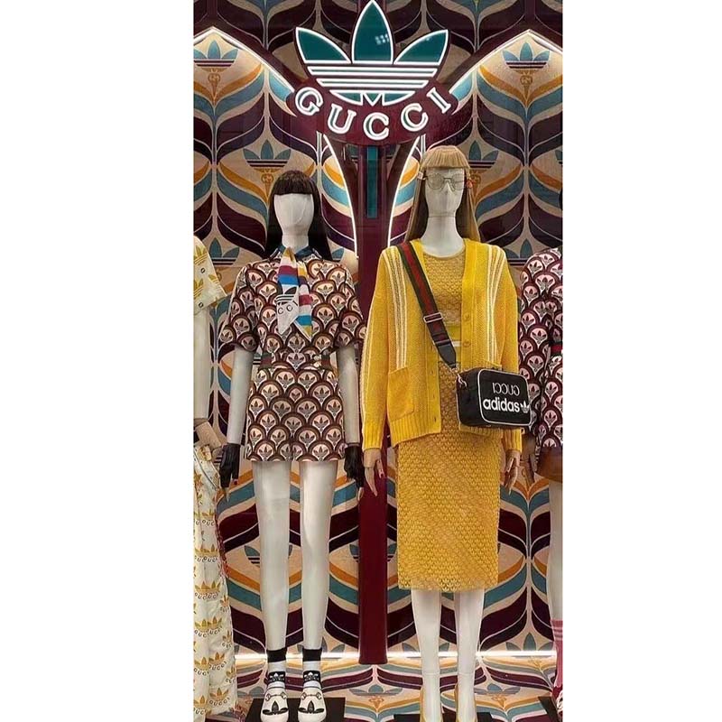 Gucci Unisex GG Adidas x Gucci Small Shoulder Bag Black Leather Green Red Web