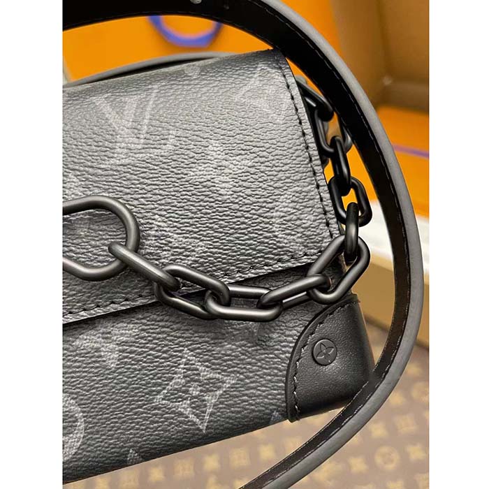 Louis Vuitton LV Unisex Steamer Wearable Wallet Black Monogram Eclipse Coated Canvas Cowhide Leather