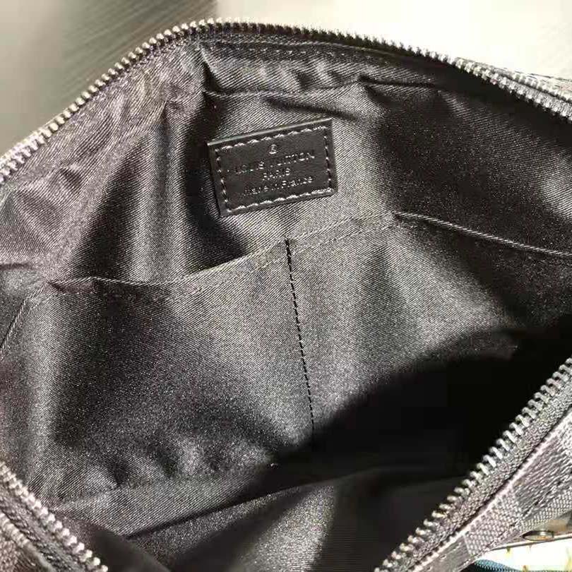 Louis Vuitton LV Men Alpha Messenger in Classic LV Damier Graphite Canvas-Grey