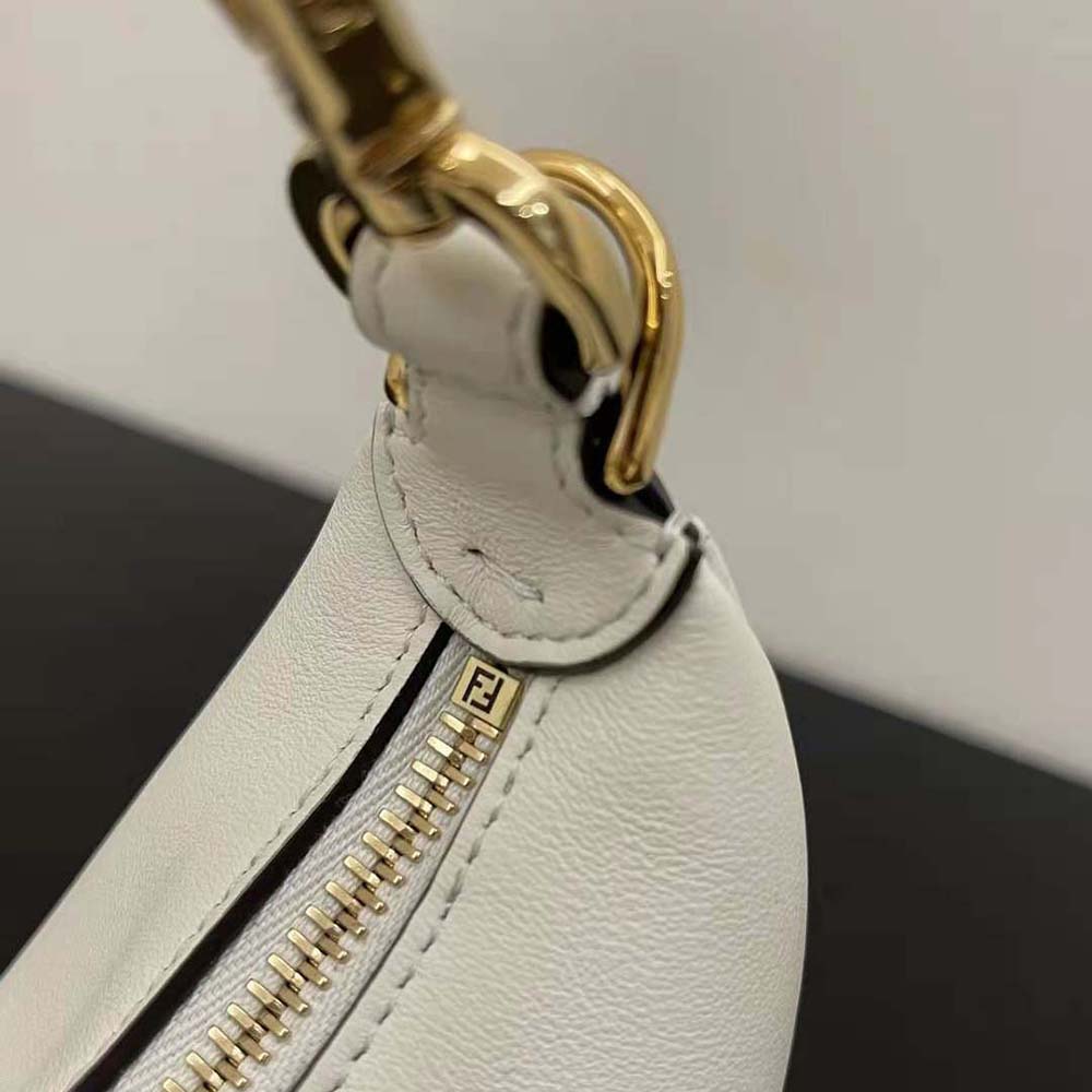 Fendi Women Nano Fendigraphy White Leather Charm