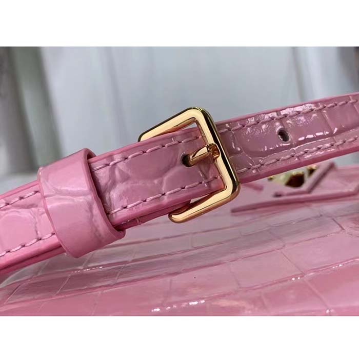 Louis Vuitton LV Women Capucines Mini Handbag Pink Crocodilien Brillant Savoir Faire